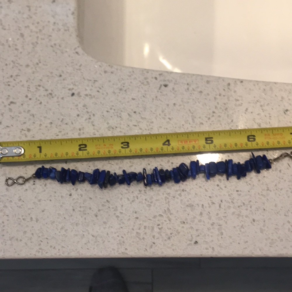 Lapis Stone bracelet 7” with silver clasp